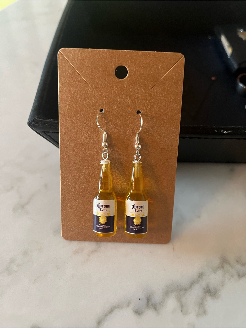 2/$15- Corona Beer Bottle Charm Earrings Handmade